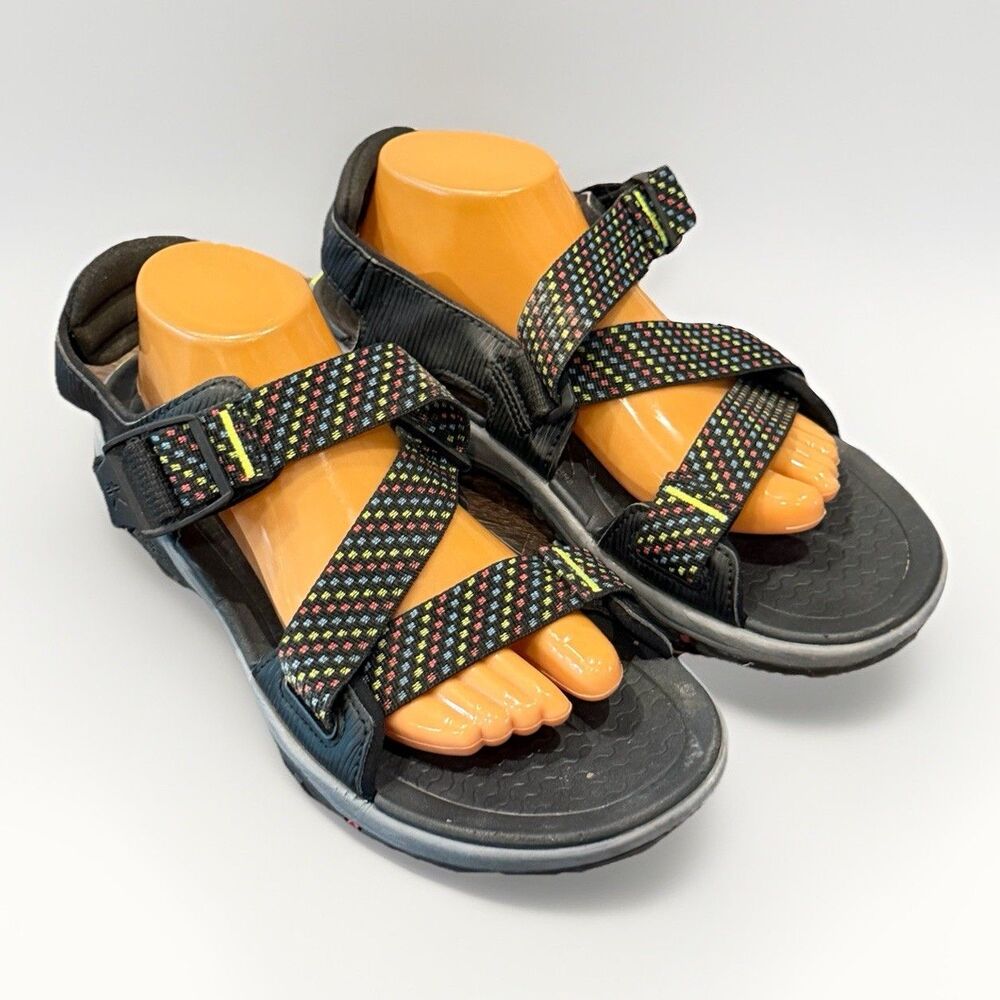 KURU Current Sandals Women’s 12 M Orthopedic Walking Hiking Strappy Black Multi